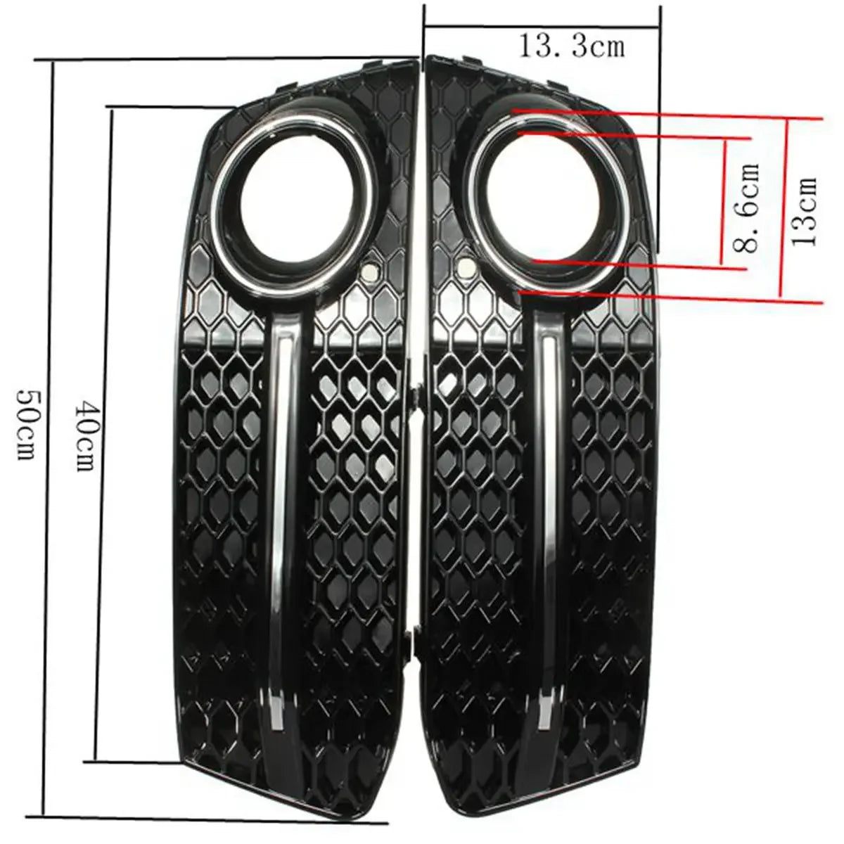 Links-rechts Gitterblenden für Nebelscheinwerfer an Audi A4 B8 Standard-Stoßstange