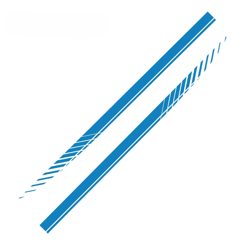 Zwei selbstklebende Auto Seitenstreifen im sportlichen Design für Fahrer- und Beifahrerseite