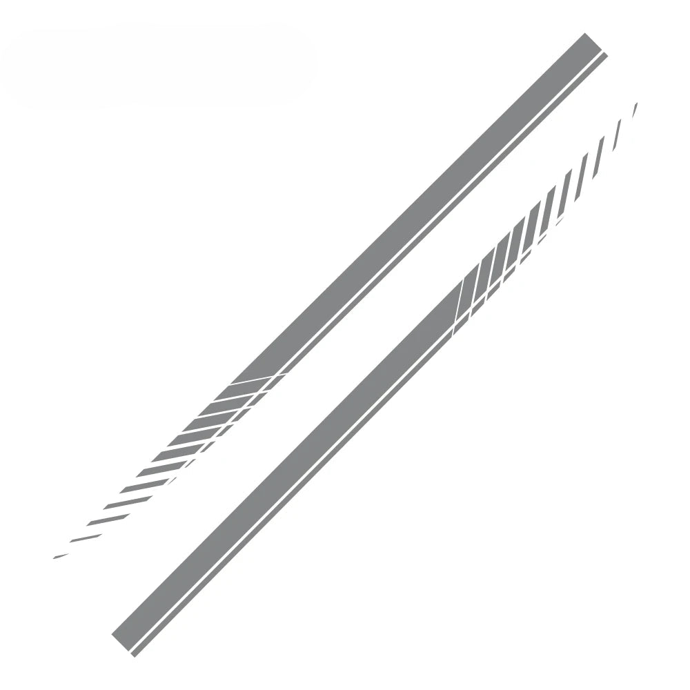 Zwei selbstklebende Auto Seitenstreifen im sportlichen Design für Fahrer- und Beifahrerseite