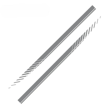 Zwei selbstklebende Auto Seitenstreifen im sportlichen Design für Fahrer- und Beifahrerseite