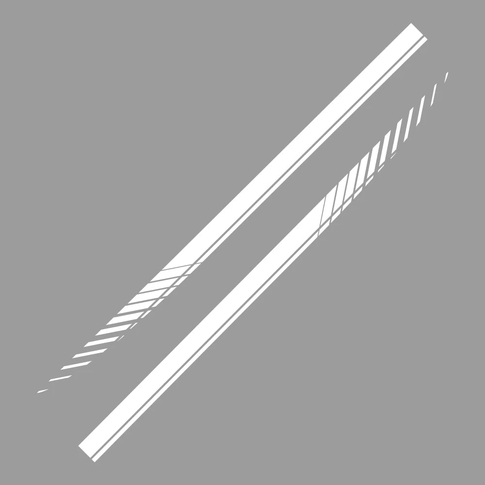 Zwei selbstklebende Auto Seitenstreifen im sportlichen Design für Fahrer- und Beifahrerseite