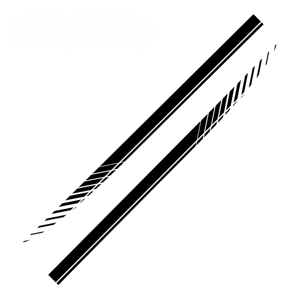 Zwei selbstklebende Auto Seitenstreifen im sportlichen Design für Fahrer- und Beifahrerseite