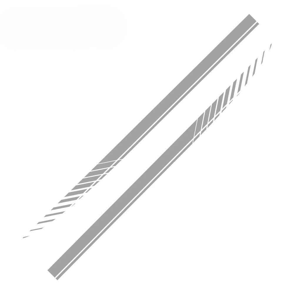 Zwei selbstklebende Auto Seitenstreifen im sportlichen Design für Fahrer- und Beifahrerseite