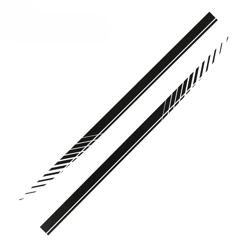 Zwei selbstklebende Auto Seitenstreifen im sportlichen Design für Fahrer- und Beifahrerseite