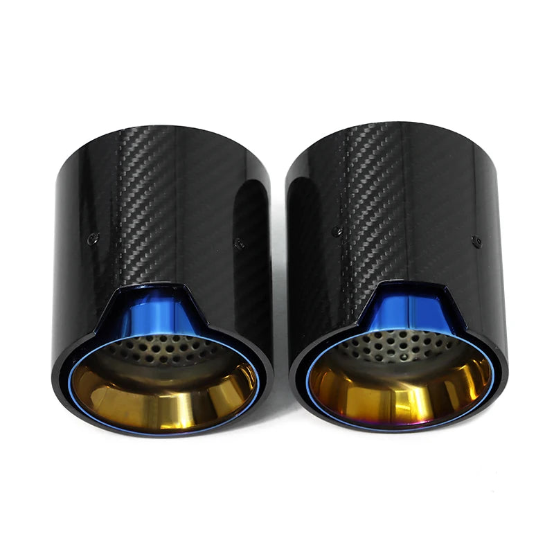 Zwei Auspuffblenden aus Edelstahl für BMW mit sportlichem Design, 4 Varianten