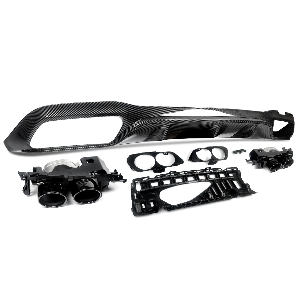 Mercedes E-Klasse W213 Diffusor-Kit – Carbon-Look, Doppelendrohre, AMG-Style
