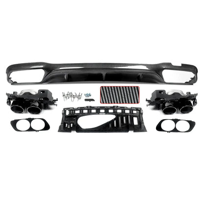 Mercedes E-Klasse W213 Diffusor-Kit – Carbon-Look, Doppelendrohre, AMG-Style
