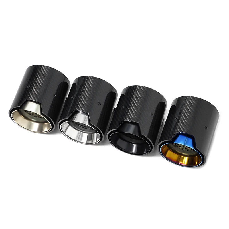 Zwei Auspuffblenden aus Edelstahl für BMW mit sportlichem Design, 4 Varianten